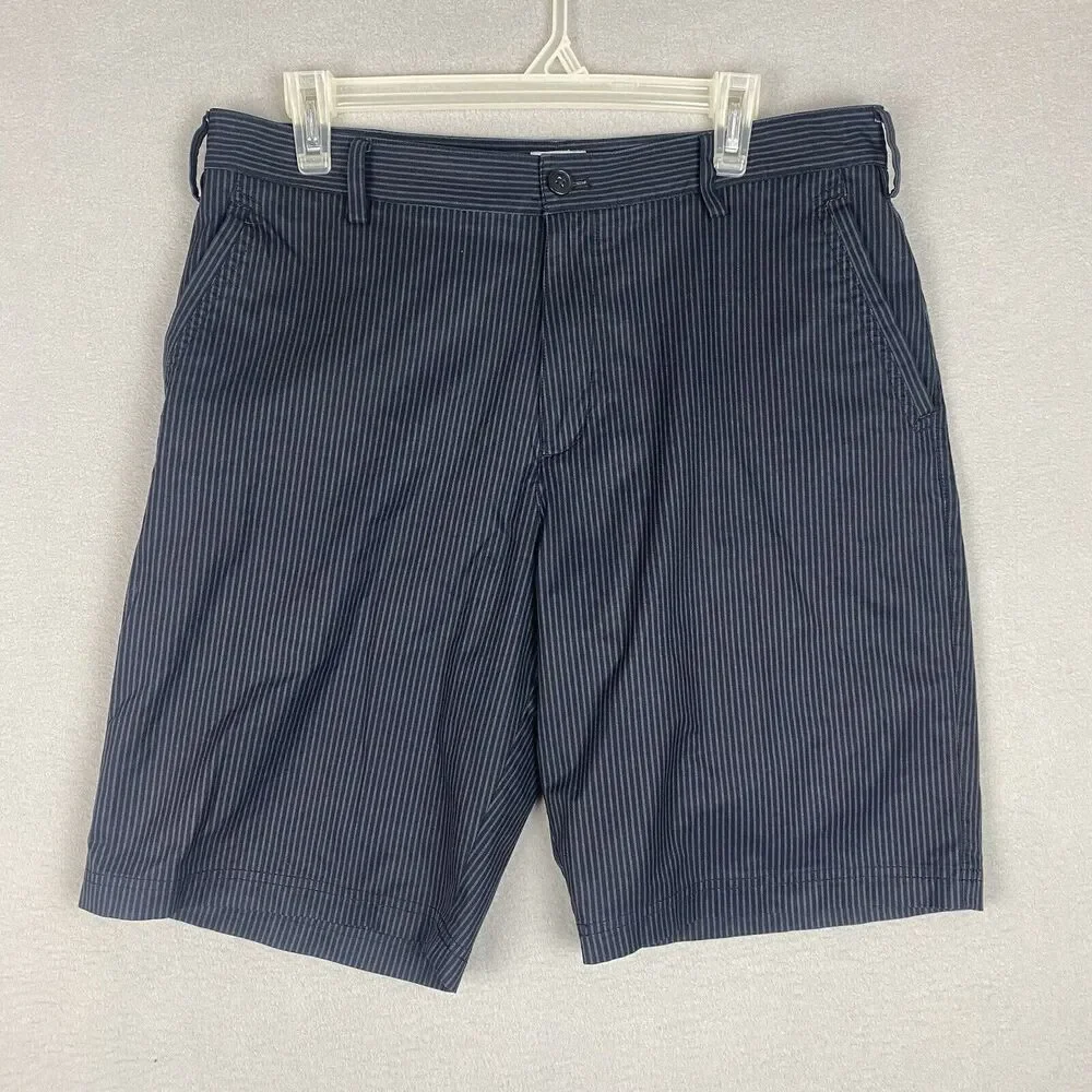Adidas Golf Shorts Mens 34 Black Pockets Athletic Wear Climalite Outdoor Striped